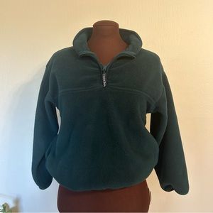 Friday Harbor USA Forrest Green Quarter Zip Fleece Pullover with Pockets
